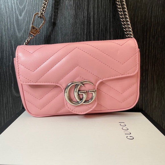 Pink Gucci Marmont 2.0 Supermini Handbag - Picture 11 of 15